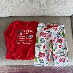 American Girl Red and White Holiday Christmas Pajama Set